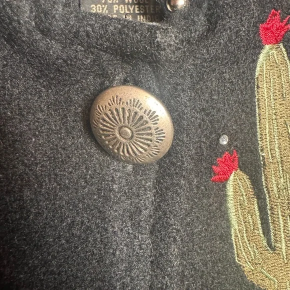 Western Embroidered Black Blazer - Picture 3 of 4